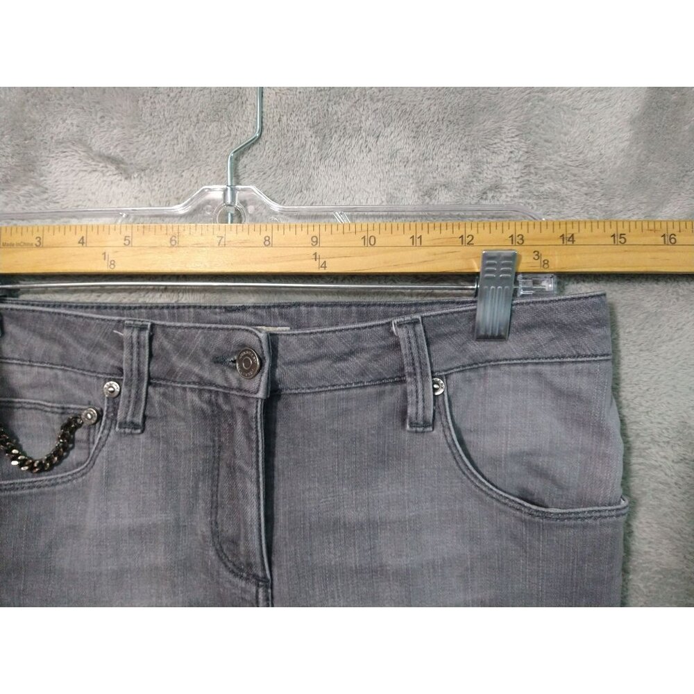 Burberry Jeans Womens 27 Gray Denim Skinny Leg Knights Bridge Crop Cuffed - Picture 3 of 8